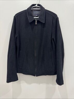Banana Republic Italian Wool Cashmere Black Zip Jacket Coat Small